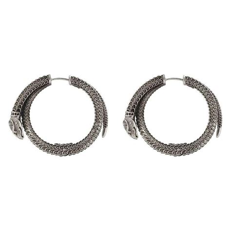 gucci snake hoop earrings|gucci sterling silver hoop earrings.